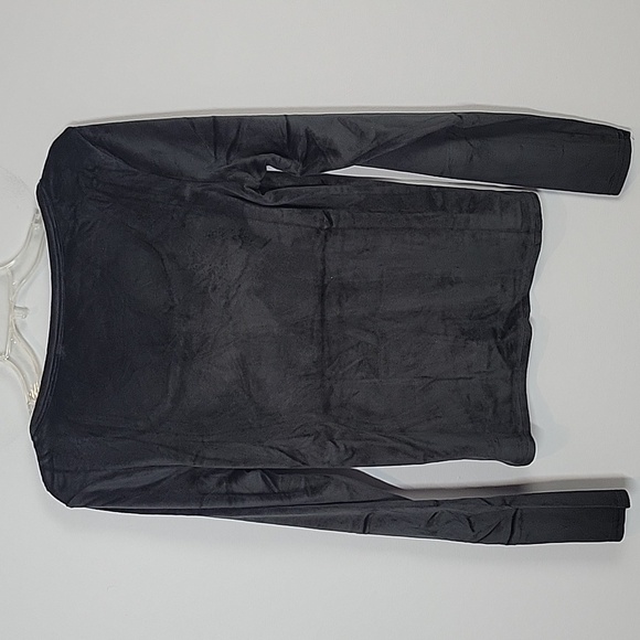 Juicy Couture 2pc set Black velour velvet pants + shirt Large - Picture 3 of 8